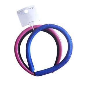 Time & Tru Set of 2 headbands pink and blue